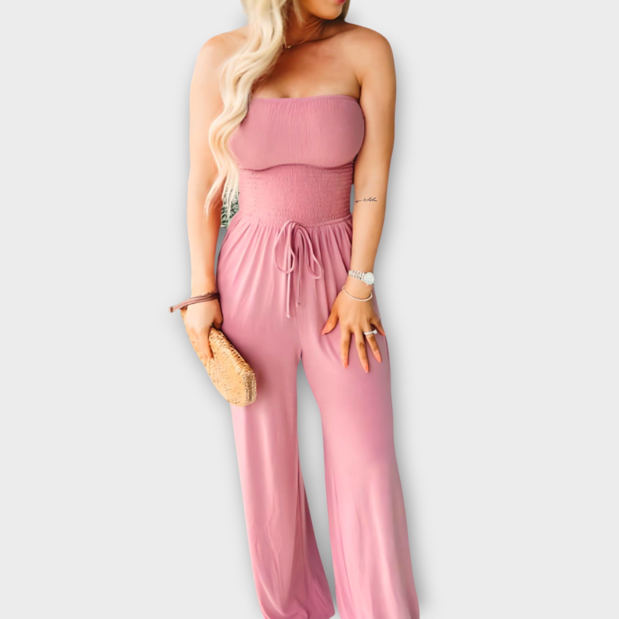 Anna trägerloser Jumpsuit