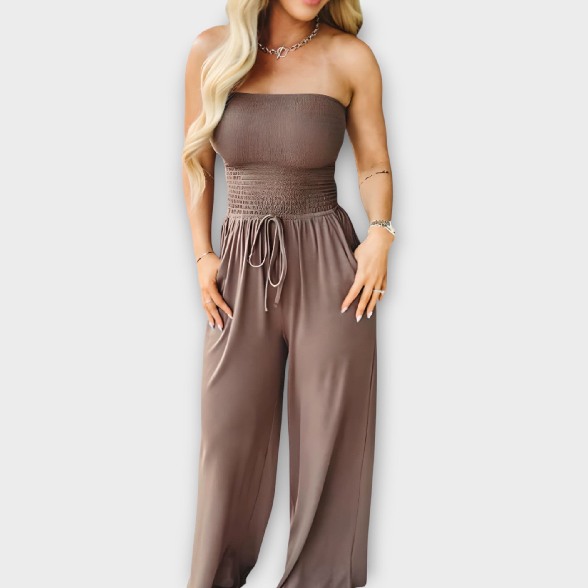 Anna trägerloser Jumpsuit