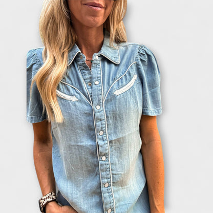 Herbst - Blue Booker Westernhemd mit Knopfleiste