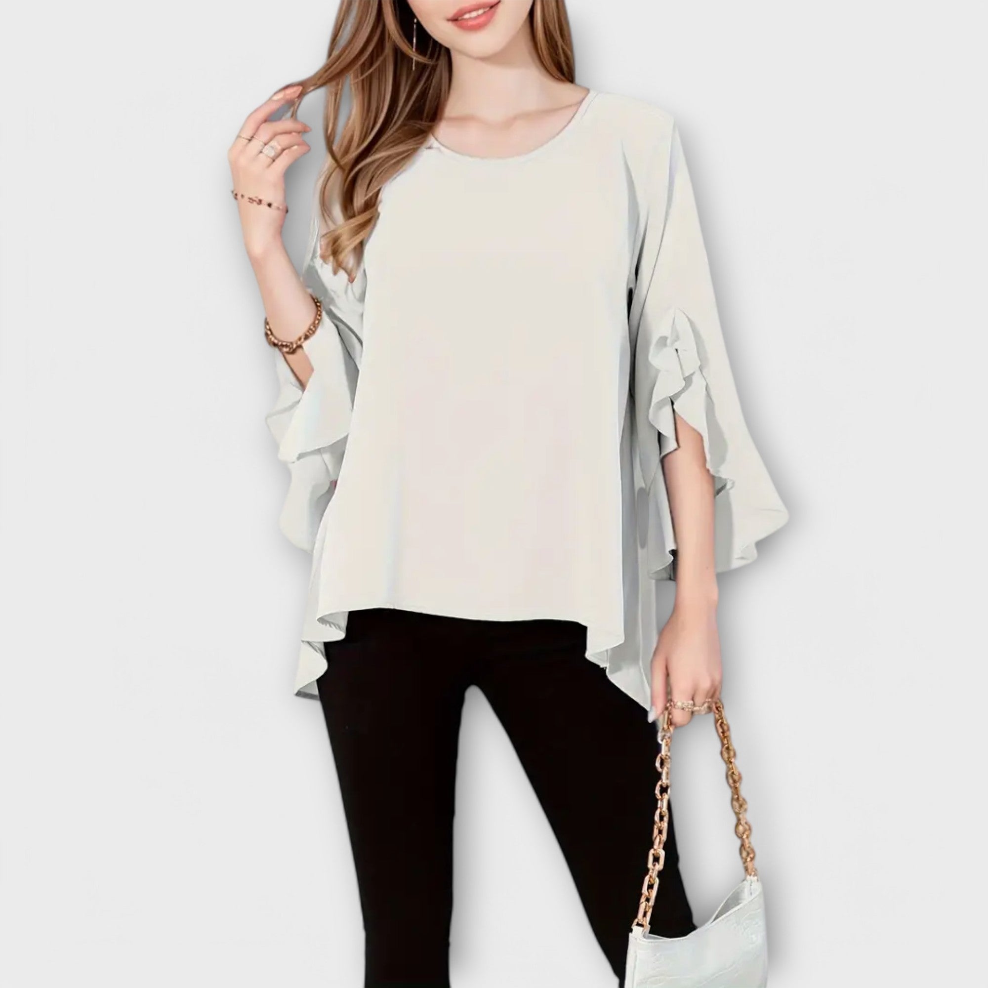 Aria – Die perfekte Frühlingsbluse mit Rundhalsausschnitt